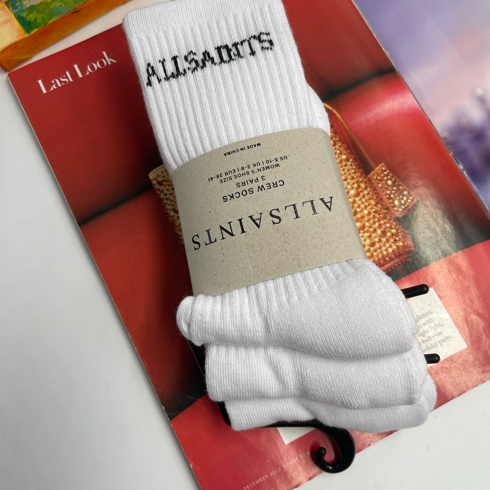 Allsaints LOGO 3 PACK CREW SOCKS